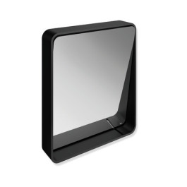 HEWI Kippspiegel, Spiegel aus Floatglas mit Splitterschutzfolie und Rahmen aus Aluminium rechteckig, schwarz tiefmatt 800.01.10160 DC