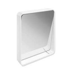 HEWI Kippspiegel, Spiegel aus Floatglas mit Splitterschutzfolie und Rahmen aus Aluminium rechteckig, weiß tiefmatt 800.01.10160 DX