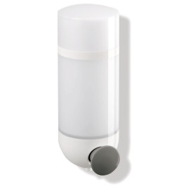 HEWI Seifenspender des Systems 800 K, Polyamid weiß, Behälter und Deckel, matt weißem transparentem Kunststoff, 500ml, anthrazitgrau 800.06.10091 92