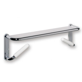 HEWI Spiegelablage Serie 802 LifeSystem, Aluminium verchromt, mit bruchsicherer Platte, 710mm breit, 220mm hoch, 151mm tief, tiefschwarz 802.03.100 90