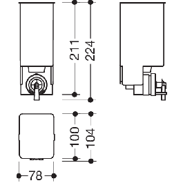 HEWI Leerflasche Serie 805, für Seifenspender 805.06.150 und 950.06.150, inkl. Schaumpumpe 805.06.E04