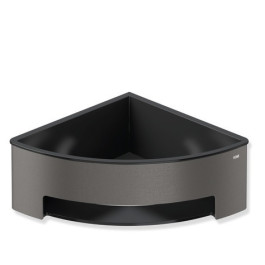 HEWI Duschkorb des Systems 900, Halter aus Edelstahl, Einsatz aus Kunststoff, H: 67mm, Schenkellänge 170mm, dunkelgrau perlglimmer tiefmatt -schwarz matt 900.03.00260 ER