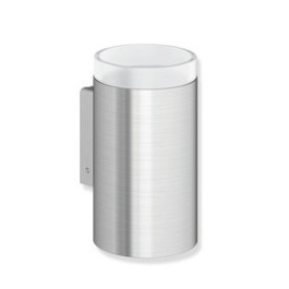 HEWI Glasbecher mit Halter System 900, Edelstahl, Becher aus Kristallglas 900.04.000XA