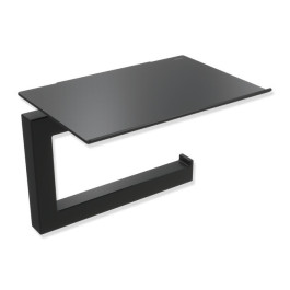 HEWI WC-Papierhalter mit Ablage, Edelstahl, schwarz tiefmatt 900Q21.00260 DC