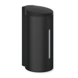 HEWI Seifenspender elektronisch, Edelstahl, schwarz matt berührungslose Desinfektionsmittelausgabe, mit Innenbehälter zur Befüllung, 650ml, D: 101mm 950.06.10201