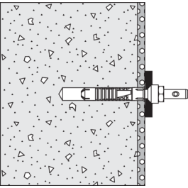 HEWI Befestigungsmaterial BM10.2.1 für Rückenstützen Serien 801 / 805 Classic, beidseitige Befestigung an Wandstütz-und Stützklappgriffen, für Beton (> C20/C25) BM10.2.1