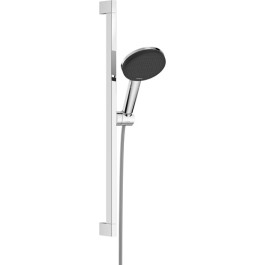 Hansgrohe Brauseset Raindance Alive Select S 125 3jet EcoSmart mit Brausestange Unica E Puro 650mm und Easy Slide Brausehalter, Chrom 24600000