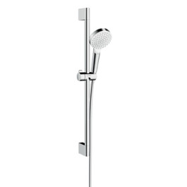 Hansgrohe Brauseset Crometta 1 jet EcoSmart 9 l/min/Unica mit Brausestange 650mm weiss/chrom 26535400