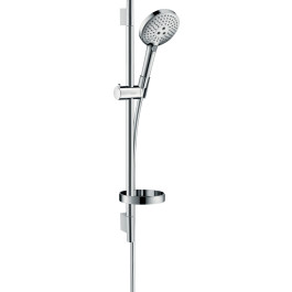 Hansgrohe Brauseset Raindance Select S 120 3jet EcoSmart mit Brausestange 650mm und Seifenschale, Chrom 26632000