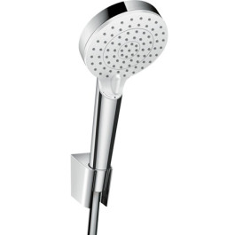 Hansgrohe Crometta Brausehalterset 100 Vario EcoSmart mit Brauseschlauch 1250mm, Weiß/Chrom 26693400