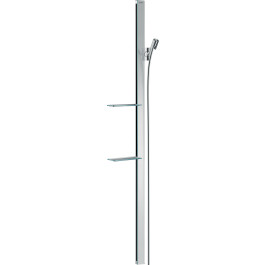 Hansgrohe Brausestange Unica E 1500mm mit Isiflex Brauseschlauch 1600mm und Ablagen, Chrom 27645000