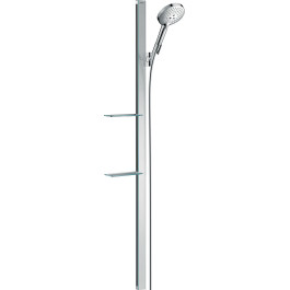 Hansgrohe Raindance Select S Brauseset 120 3jet mit Brausestange 1500mm und Ablagen, Chrom 27646000