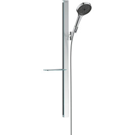 Hansgrohe Rainfinity Brauseset 130 3jet mit Brausestange 900mm und Ablage, Chrom 27671000