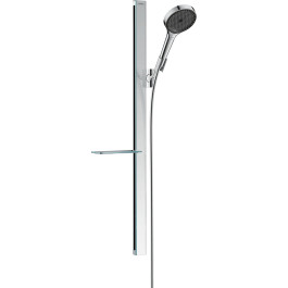 Hansgrohe Rainfinity Brauseset 130 3jet EcoSmart mit Brausestange 900mm und Ablage, Chrom 27672000
