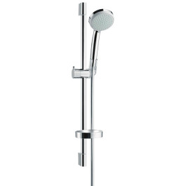 Hansgrohe Brauseset Croma 100 Vario EcoSmart mit Brausestange 650mm und Seifenschale, Chrom 27776000