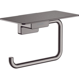 Hansgrohe Papierrollenhalter mit Ablage AddStoris brushed black chrom 41772340