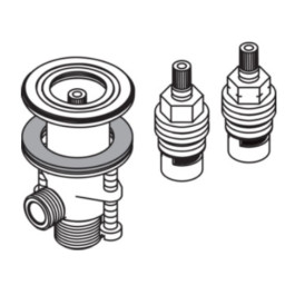 Hansgrohe Absperrventil Axor 3-Loch Waschtischarmatur warm + kalt Oberteil 97357000