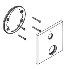 Hansgrohe Rosette Axor Massaud Thermostat mit Absperr-/Umstellventil chrom beschriftet 98688000