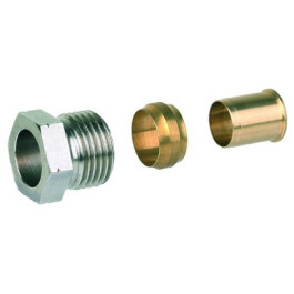 Resideo Klemmverschraubung für Kupfer- und Stahlrohr G 1/2 AG, 12mm, mit Stützhülse, Kupfer-, Präzisionsstahl- und Weichstahlrohr FIG1/2CSS12