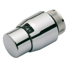 Resideo Thermostatregler Thera-200 Design, mit eingebautem Fühler, chrom/chrom, ohne Nullstellung, Flüssigkeitselement T4221