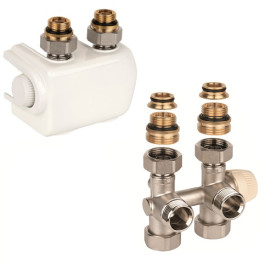 Resideo Anschlussarmatur mit Heizkörperventil Therafix Universal, 3/4'', weiß V2474EDWSY015