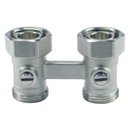 Resideo Hahnblock Verafix-VKE, Durchgang, Innengewinde 3/4'' V2495DX020