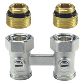 Resideo Hahnblock Verafix-VKE, Durchgang, Aussengewinde 1/2'' V2495DY015