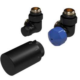 HSK Seitenanschluss Wand Ventil-Set Winkel-Eck rechts, schwarz matt 890835-68