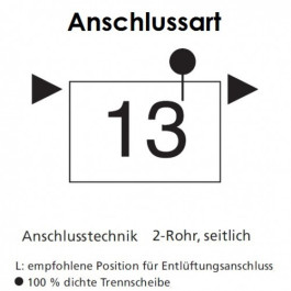 Arbonia Mehrpreis zu Heizwand für Anschlussart 13 - Links oben