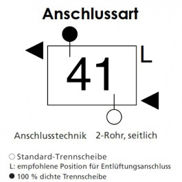 Arbonia Mehrpreis zu Heizwand für Anschlussart 41 - Rechts unten