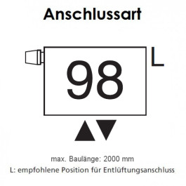 Arbonia Mehrpreis zu Heizwand Einbauventil Anschlussart 96, Ventil oben, M30x1,5