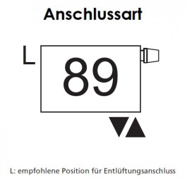 Arbonia Mehrpreis zu Heizwand Einbauventil Anschlussart 89, Ventil oben, Klemm