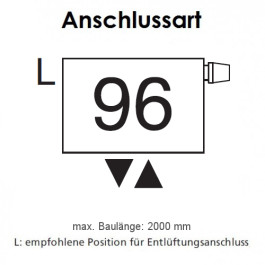 Arbonia Mehrpreis zu Heizwand Einbauventil Anschlussart 96, Ventil oben, Klemm