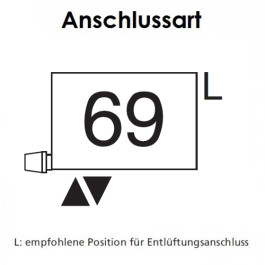 Arbonia Mehrpreis zu Heizwand Einbauventil Anschlussart 69, Ventil unten, M30x1,5