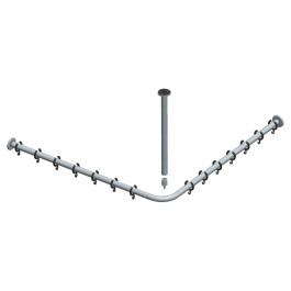 Keuco Brausevorhangstangen Set Plan für Dusche 80x80, silber-eloxiert 14936170800