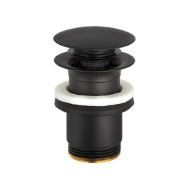 Kludi PUSH-OPEN Ablaufgarnitur G 1 1/4 für Waschtisch mit Überlauf mattschwarz 1042639-00