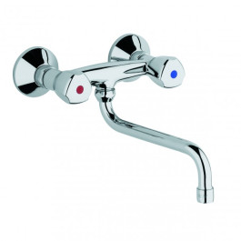 Kludi Standard Spültisch-Wandarmatur 250mm chrom, Terraluxgriff Kunststoff, Auslauf 200mm 310530515