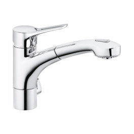 Kludi MX Spültisch-Multi-Einhandmischer 225mm chrom, herausziehbare Geschirrbrause, Anschluss für Wasch-/Spülmaschine, Niederdruck 399450562