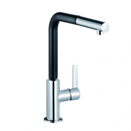 Kludi L-Ine S Spültisch-Einhandmischer 220mm chrom/schwarzmatt, herausziehbarer Auslauf 408518775