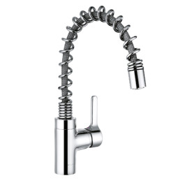 Kludi Bingo Star Spültisch Einhandmischer 215mm chrom, herausziehbare Geschirrbrause, Semi-Profi-Ausführung 428550578