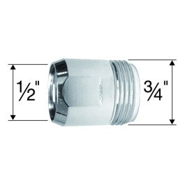 Neoperl Reduziernippel ADIA Messing verchromt, IG 1/2'' x AG 3/4'' 33431446