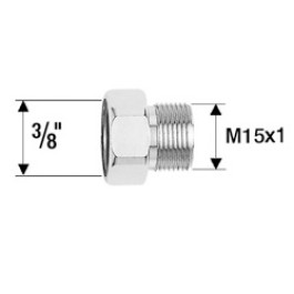 Neoperl Gewinderohr Messing vernickelt, M22x1 x 15.5mm 50050294