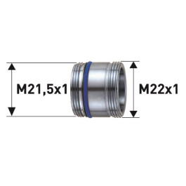 Neoperl Reduktion Messing verchromt, CACHE JR M21.5x1 x M22x1 50505194