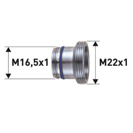 Neoperl Reduktion Messing verchromt, CACHE TT M16.5x1 x M22x1 50505394