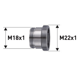 Neoperl Reduktion Messing verchromt, M18x1 x M22x1 50506594