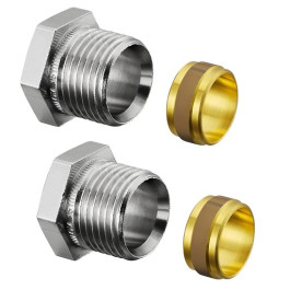 Oventrop Klemmringverschraubungen 2-fach Ofix CEP für Verbindungsrohr G1/2 x15mm 1016853