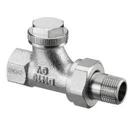 Oventrop Rücklauf Verschraubung ''Combi 3'' DN15, 1/2'', PN10, Durchgang, Rg/Ms, vernickelt 1090462