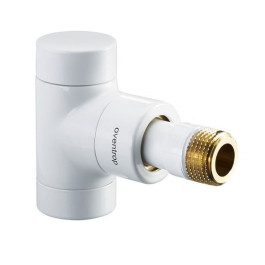 Oventrop Rücklauf Verschraubung ''Combi E'' DN15, 1/2'', Eck, weiß pulverbeschichtet 1166062