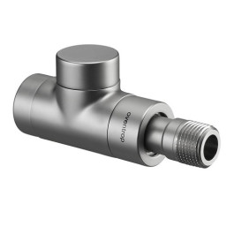 Oventrop Rücklauf Verschraubung ''Combi E'' DN15, 1/2'', PN10, Durchgang, Edelstahl-Design 1167082
