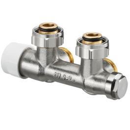 Oventrop Anschlussarmatur ''Multiblock T'' 3/4''ÜM x 3/4''AG, 1-und 2-Rohr, Eck 1184024